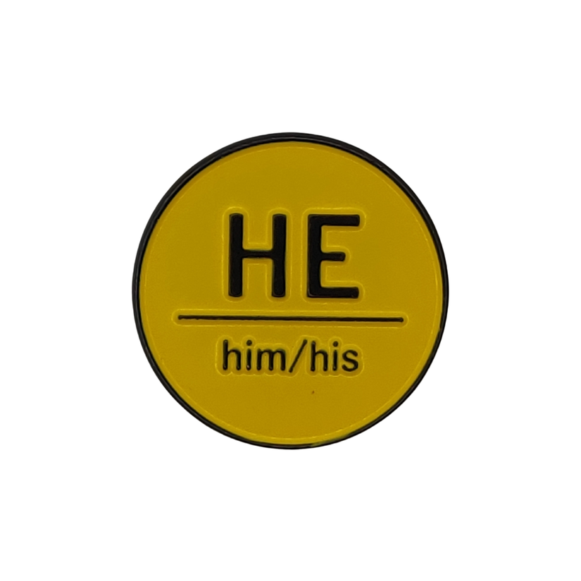 He/Him/His Enamel Pin (4 colours)-Guelph Market-Crying Out Loud