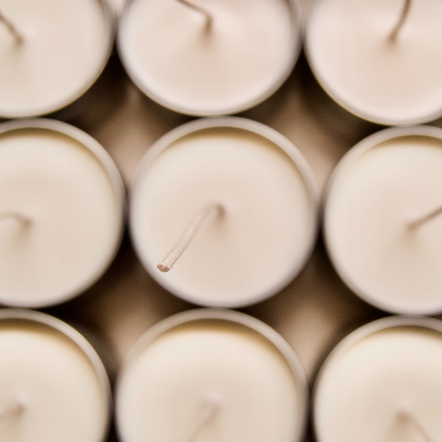 A bird's eye view of tea-light candles
