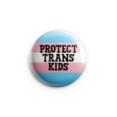 Protect Trans Kids Pinback Button-Prickly Cactus Collage-Crying Out Loud
