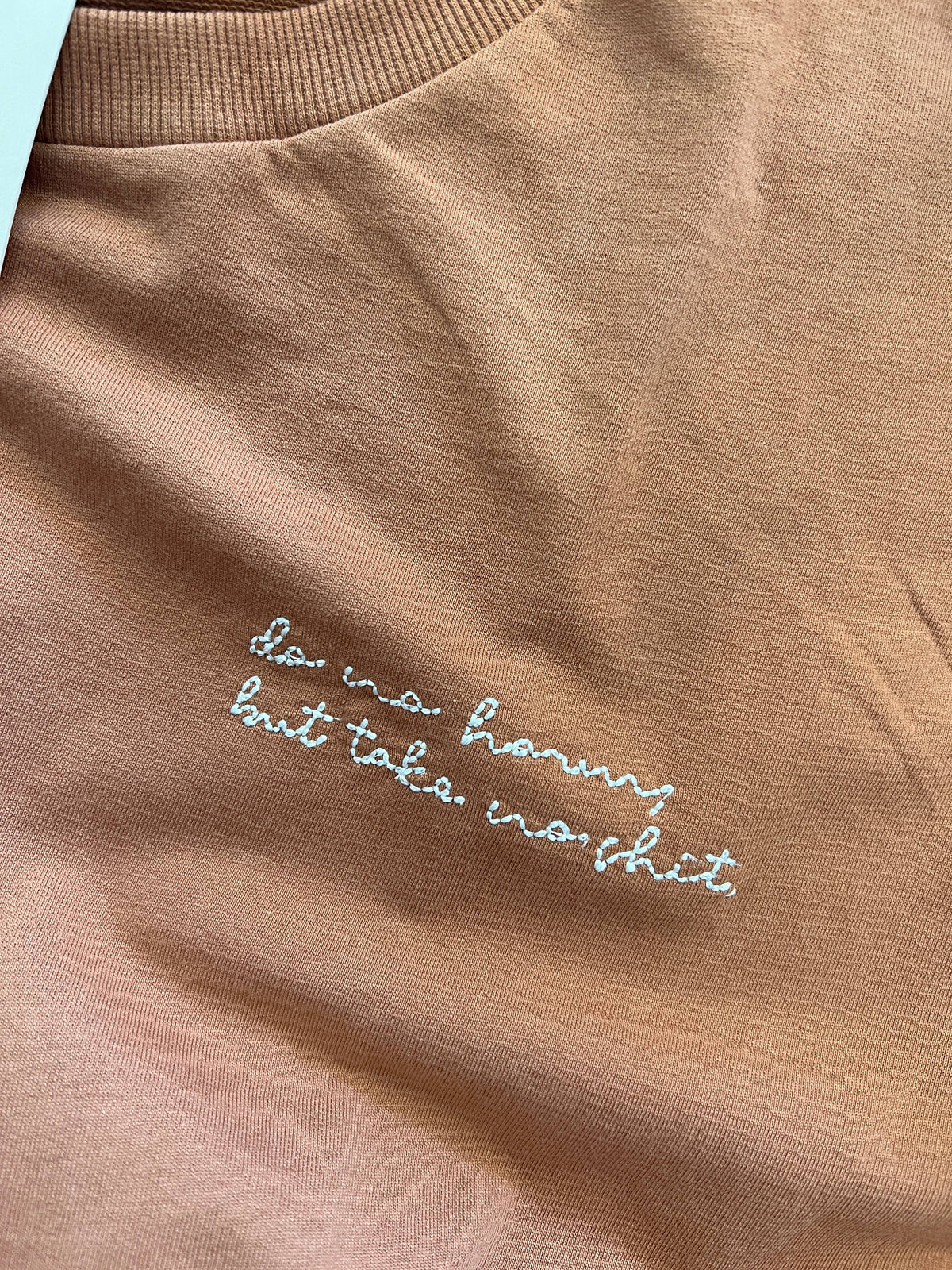 'Do No Harm, But Take No Shit' Chainstitch Sweatshirt-Polished Prints-Crying Out Loud