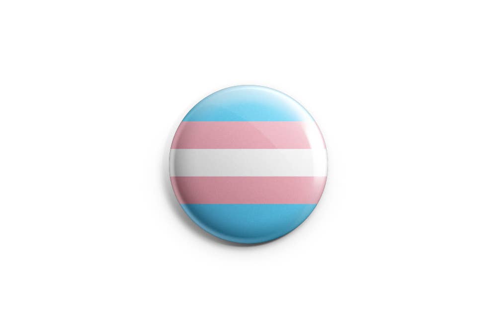 Trans Pride Flag Button-Prickly Cactus Collage-Crying Out Loud