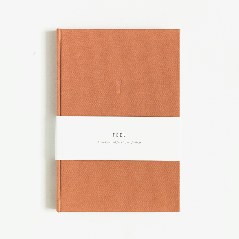 'Feel' Blank Journal - Dusty Rose Linen-Promptly Journals-Crying Out Loud