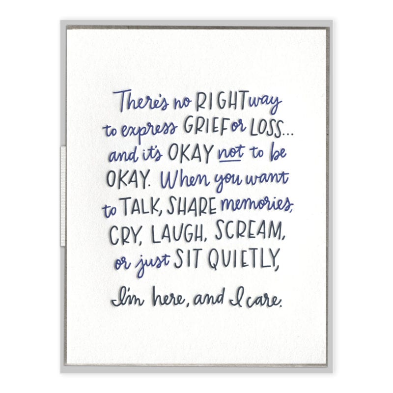 'No Right Way To Grieve' Card-Ink Meets Paper-Crying Out Loud